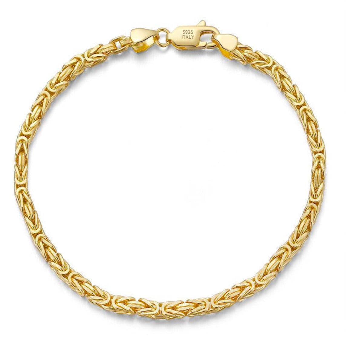18K gold vermeil byzantine chain bracelet handmade by SOIL Jewelry