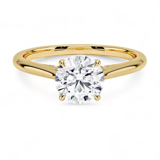 Solid gold round diamond ring handcrafted by SOIL Jewelry