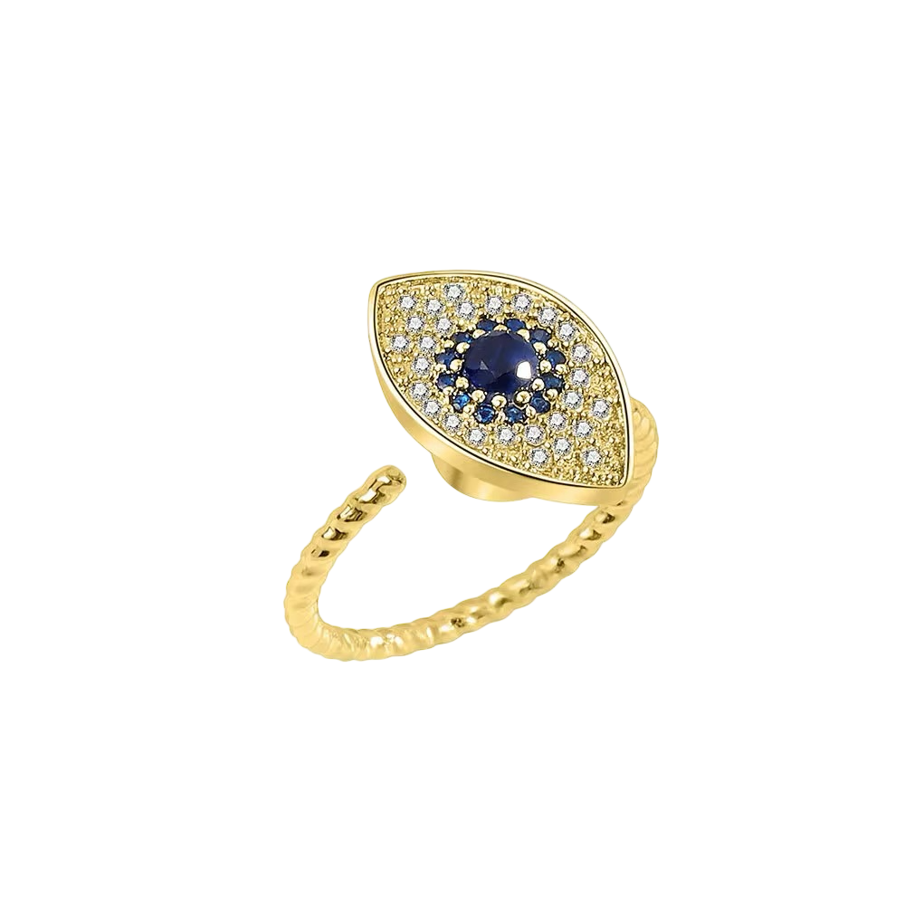 18K gold vermeil evil eye vortex ring handmade by SOIL Jewelry