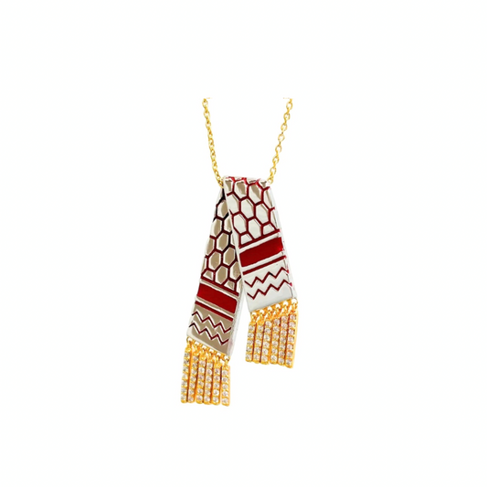 18K gold vermeil keffiyeh necklace handmade by SOIL Jewelry