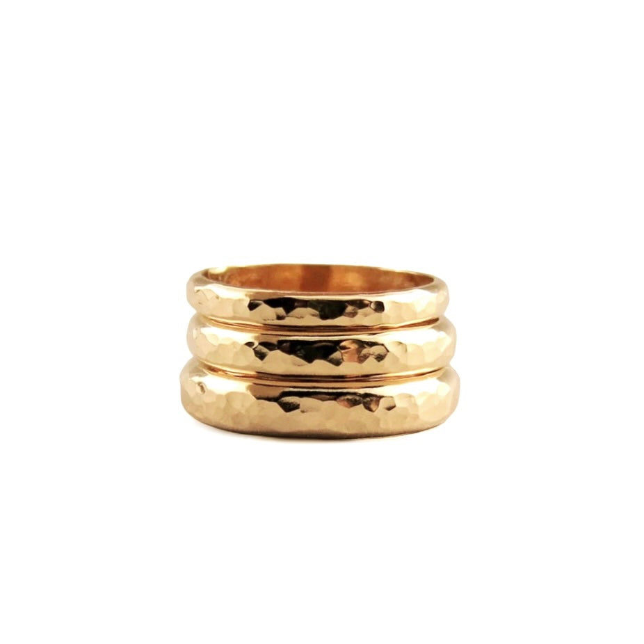 Hammered Wedding Solid Gold Band handcrafted by SOIL Jewelry