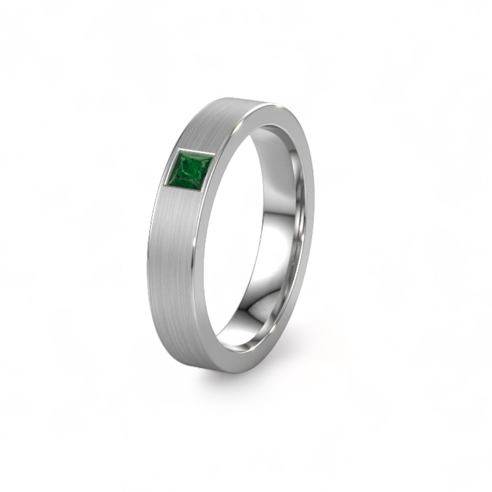 Brushed Men's Wedding Solid Gold Band handcrafted by SOIL Jewelry.