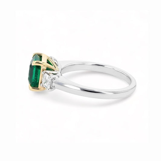 Emerald Engagement Solid Gold Ring handcrafted by SOIL Jewelry