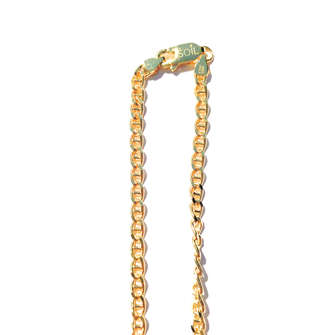 18K gold vermeil flat anchor chain necklace handmade by SOIL Jewelry