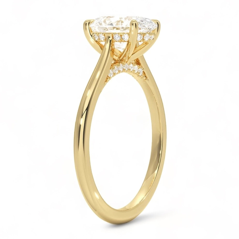Solid gold oval diamond ring handcrafted by SOIL Jewelry