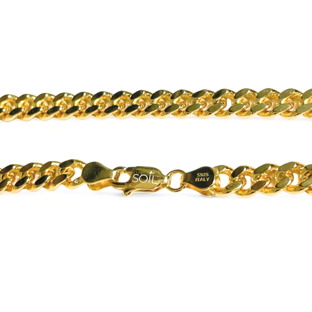 18K gold vermeil curb chain necklace handmade by SOIL Jewelry