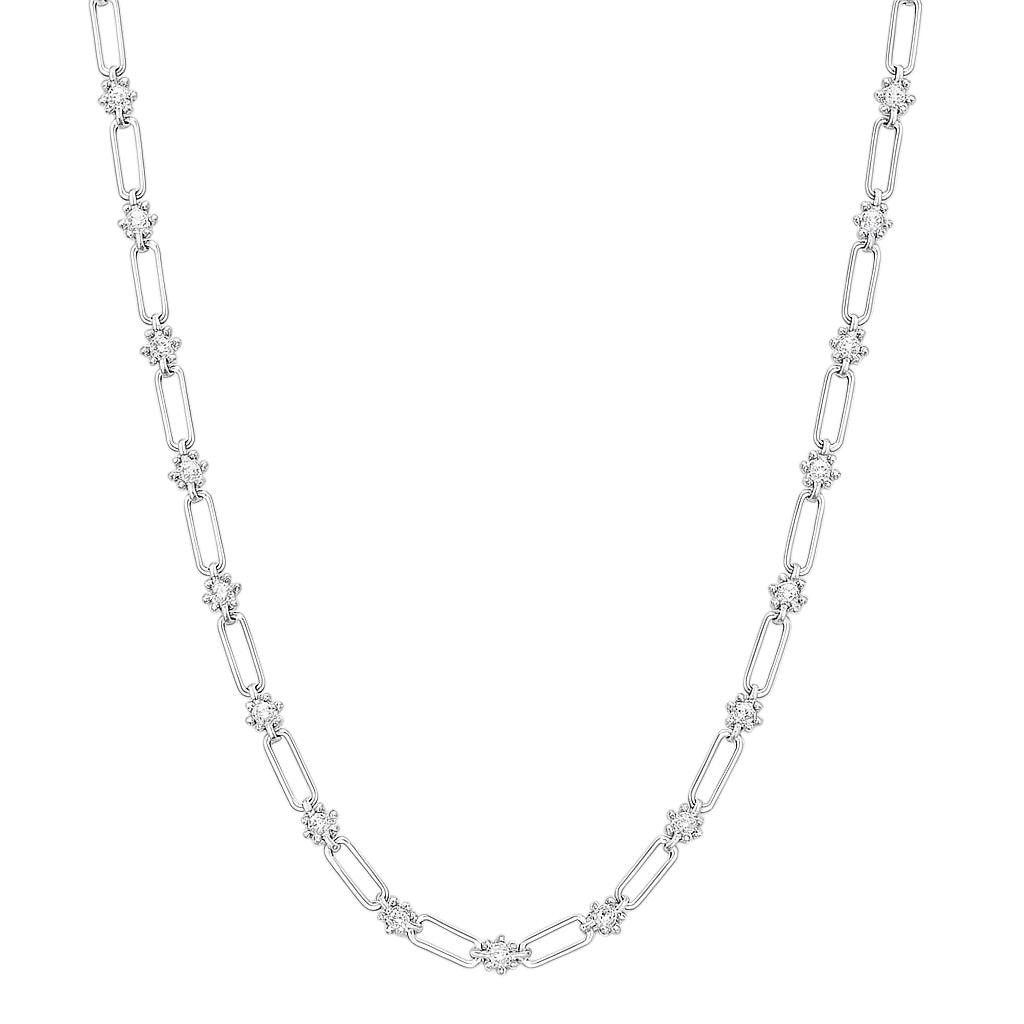 18K gold vermeil gem link necklace handmade by SOIL Jewelry