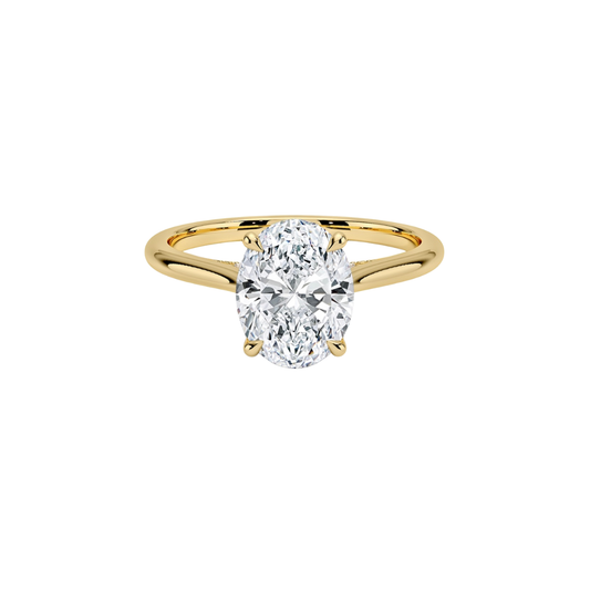 Solid gold oval diamond ring handcrafted by SOIL Jewelry