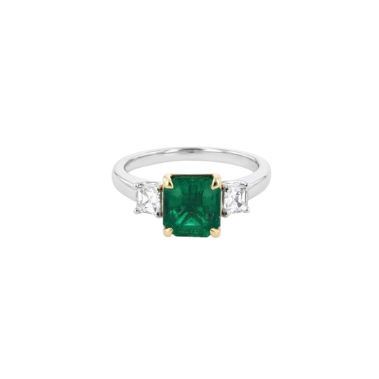Emerald Engagement Solid Gold Ring handcrafted by SOIL Jewelry