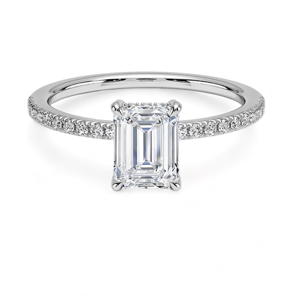 Solid gold emerald diamond ring handcrafted by SOIL Jewelry