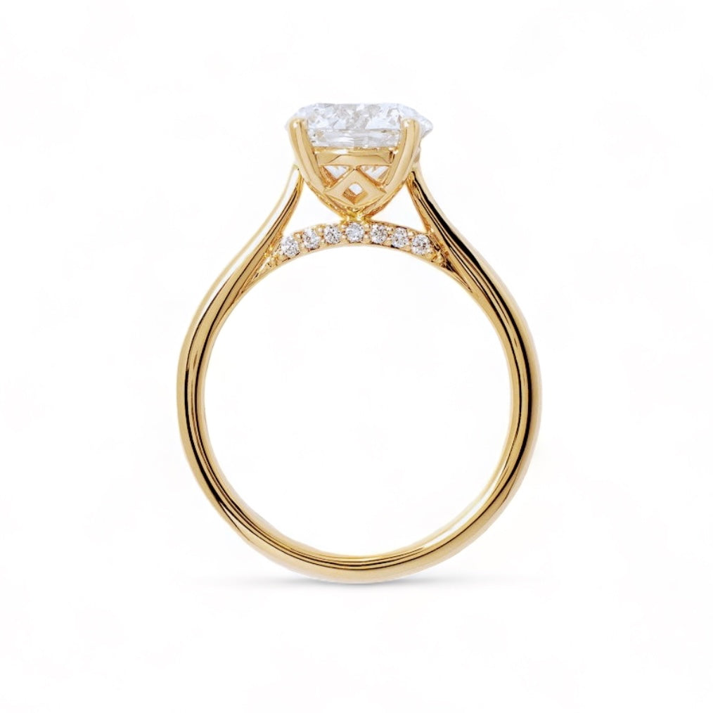 Solid gold round diamond ring handcrafted by SOIL Jewelry