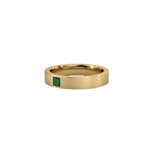 Brushed Men's Wedding Solid Gold Band handcrafted by SOIL Jewelry.