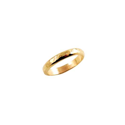 Hammered Wedding Solid Gold Band handcrafted by SOIL Jewelry