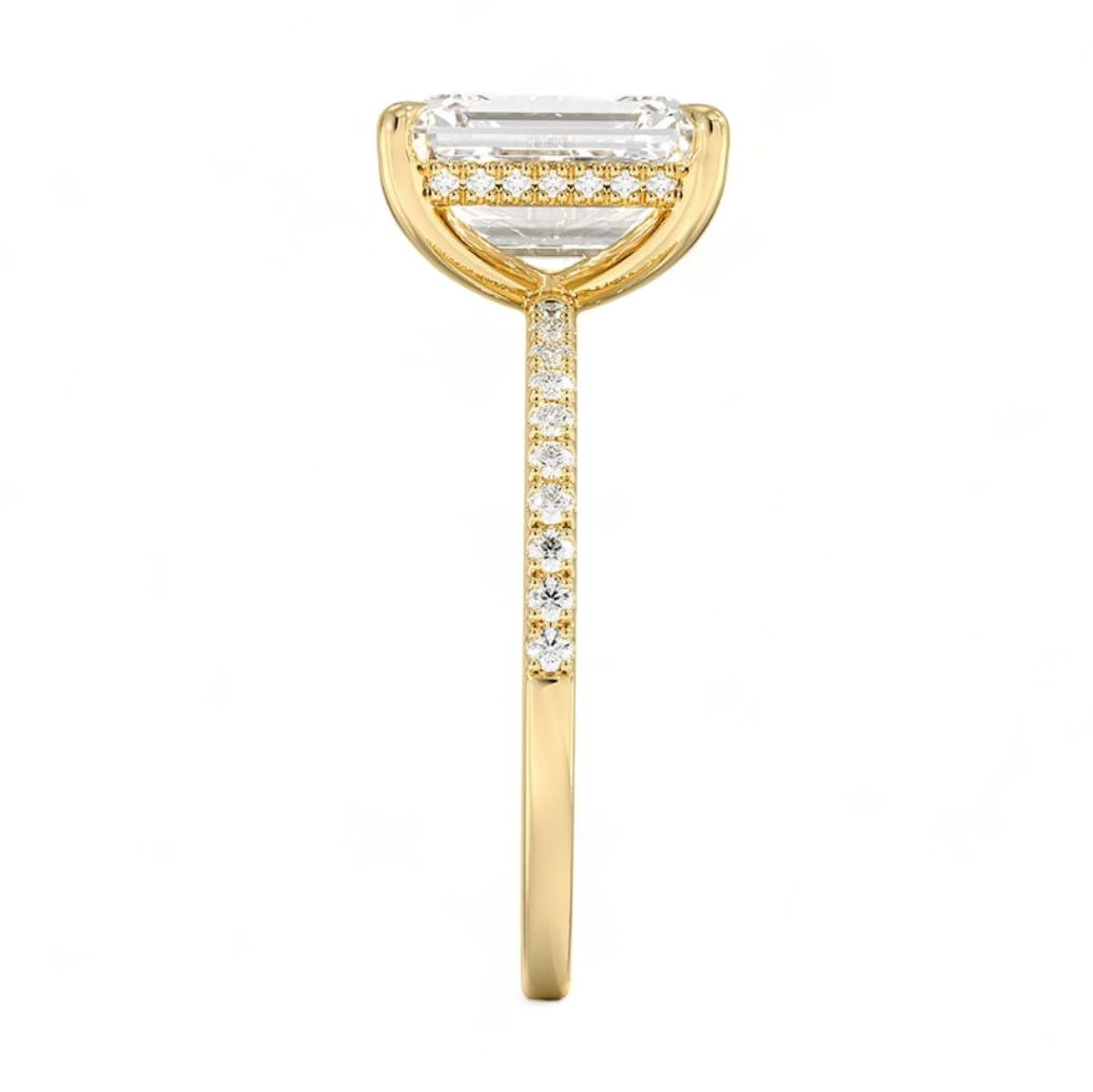 Solid gold emerald diamond ring handcrafted by SOIL Jewelry