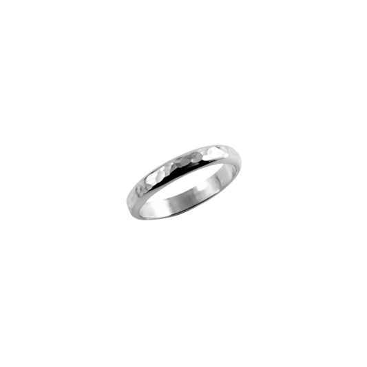 Hammered Wedding Solid Gold Band handcrafted by SOIL Jewelry