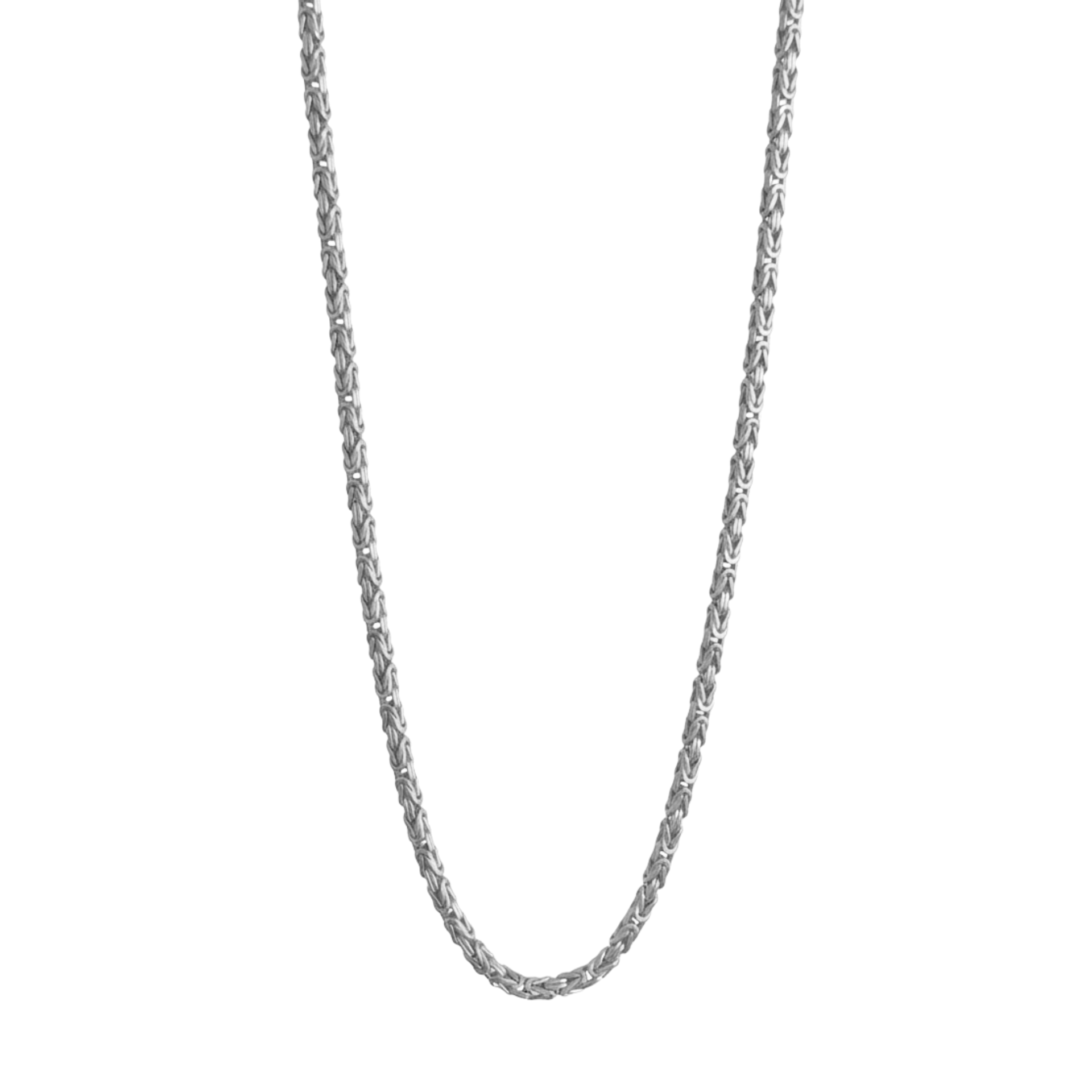 18K White Gold Vermeil Byzantine Chain Necklace by SOIL Jewelry