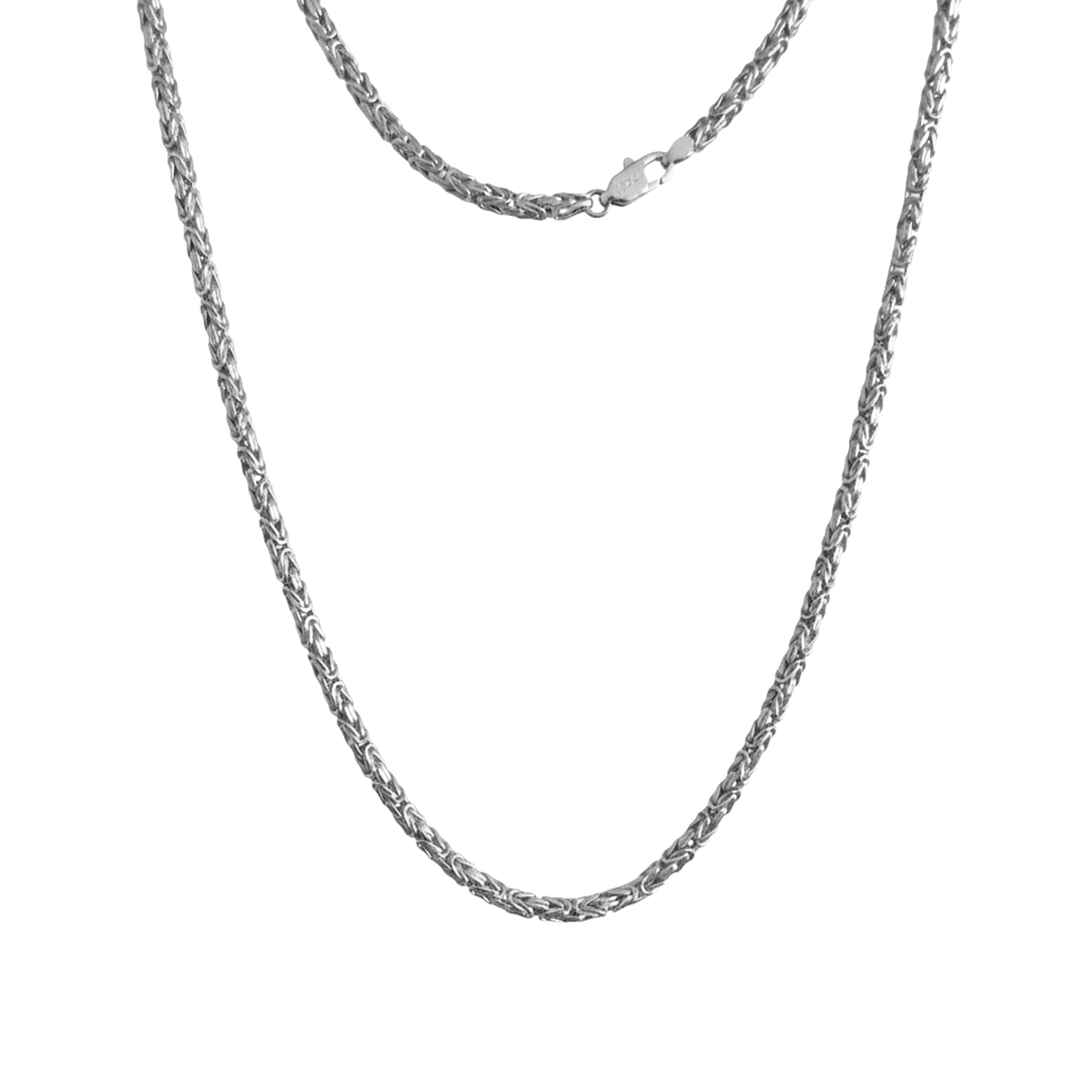 18K White Gold Vermeil Byzantine Chain Necklace by SOIL Jewelry