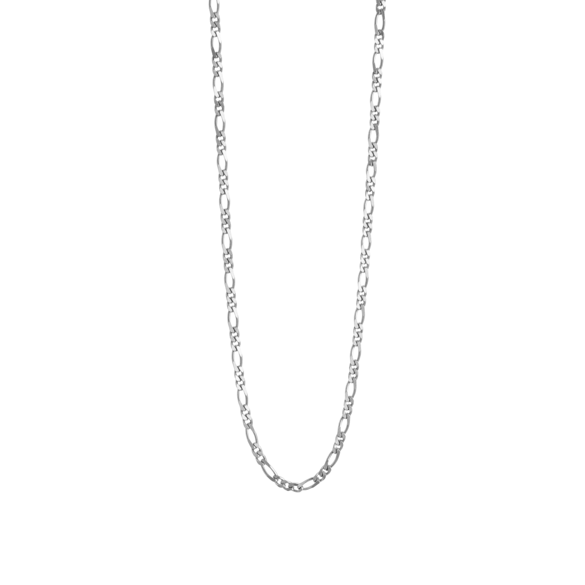 18K White Gold Vermeil Figaro Chain Necklace by SOIL Jewelry