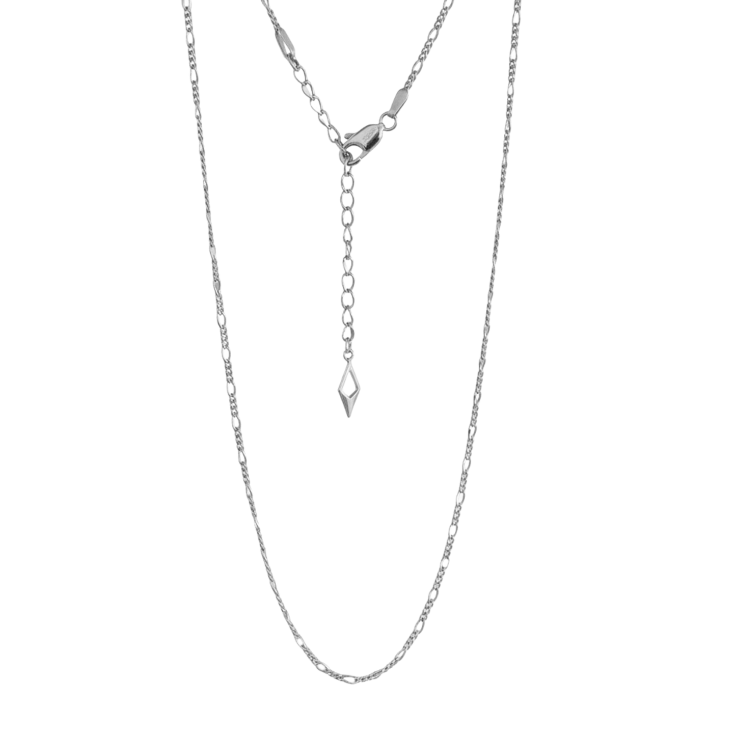18K White Gold Vermeil Figaro Chain Necklace by SOIL Jewelry