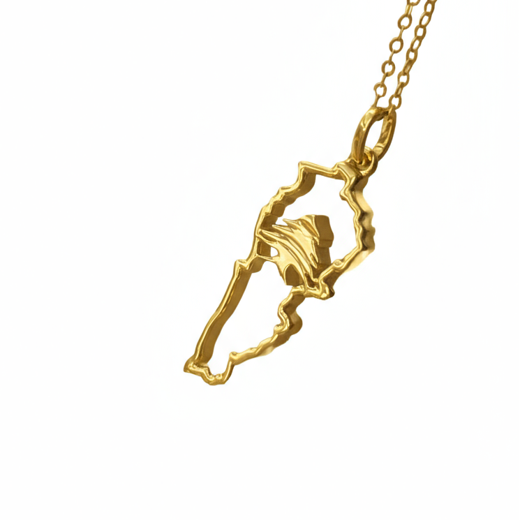 Solid gold Cedar of Lebanon pendants and necklaces handcrafted by SOIL Jewelry