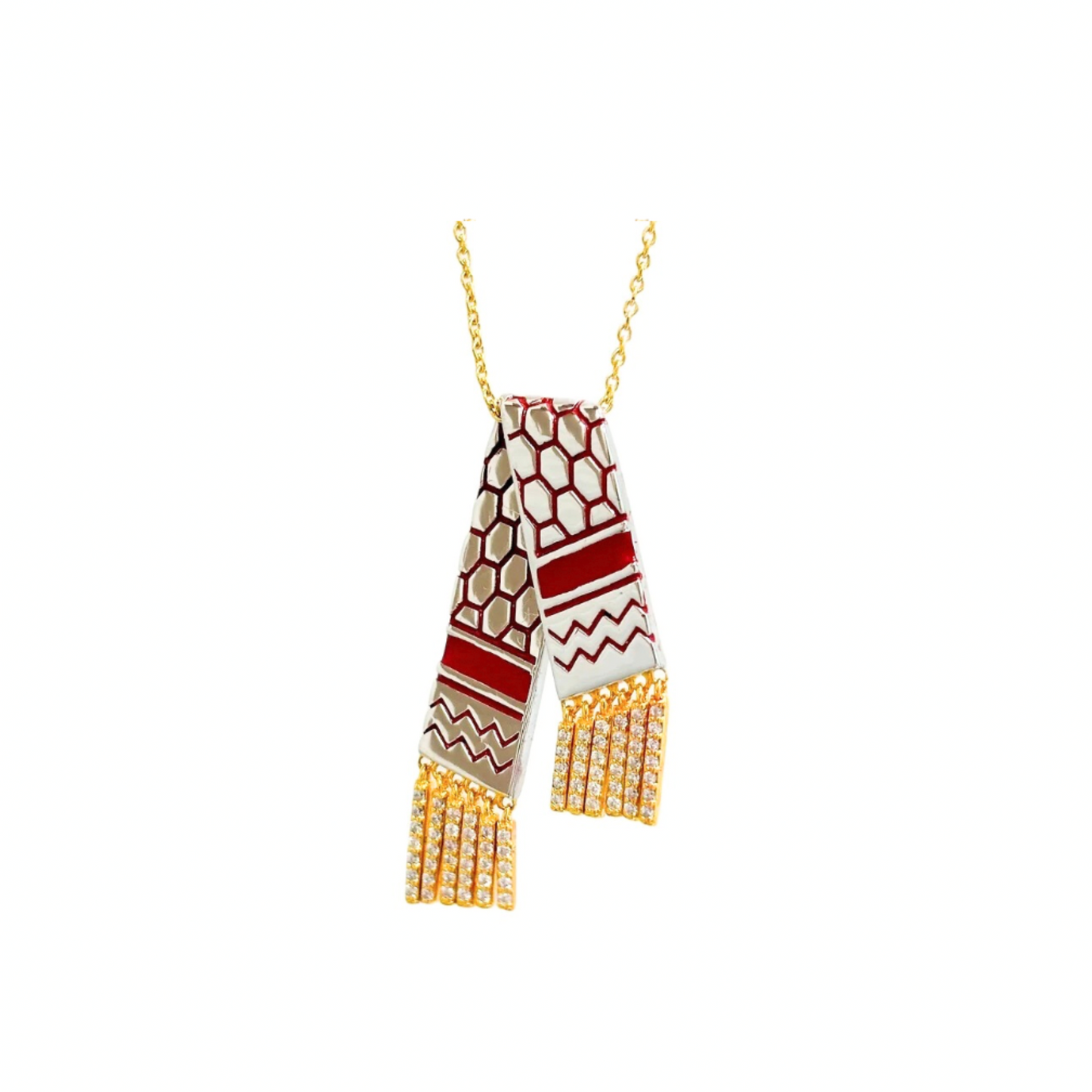18K gold vermeil keffiyeh necklace handmade by SOIL Jewelry