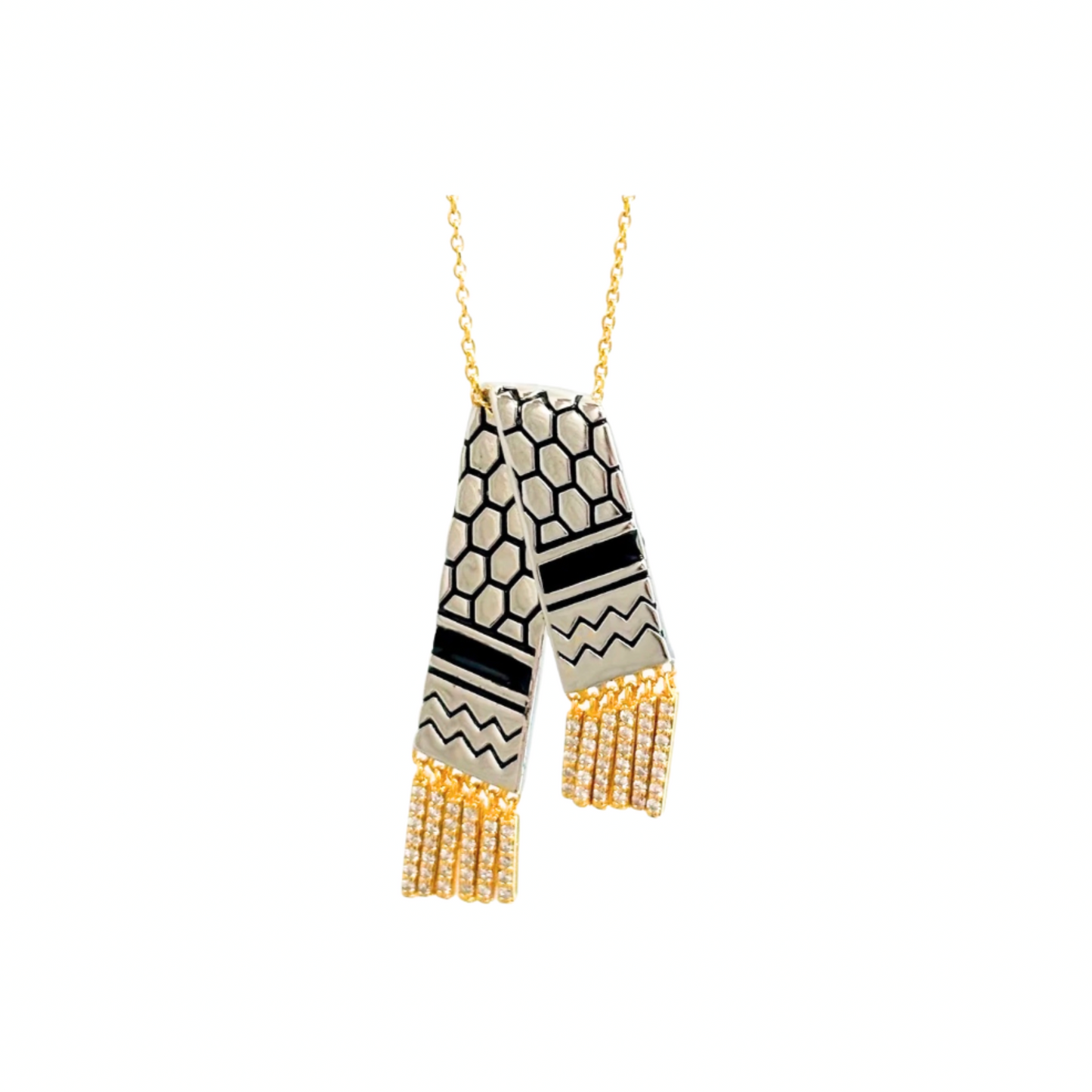 18K gold vermeil keffiyeh necklace handmade by SOIL Jewelry
