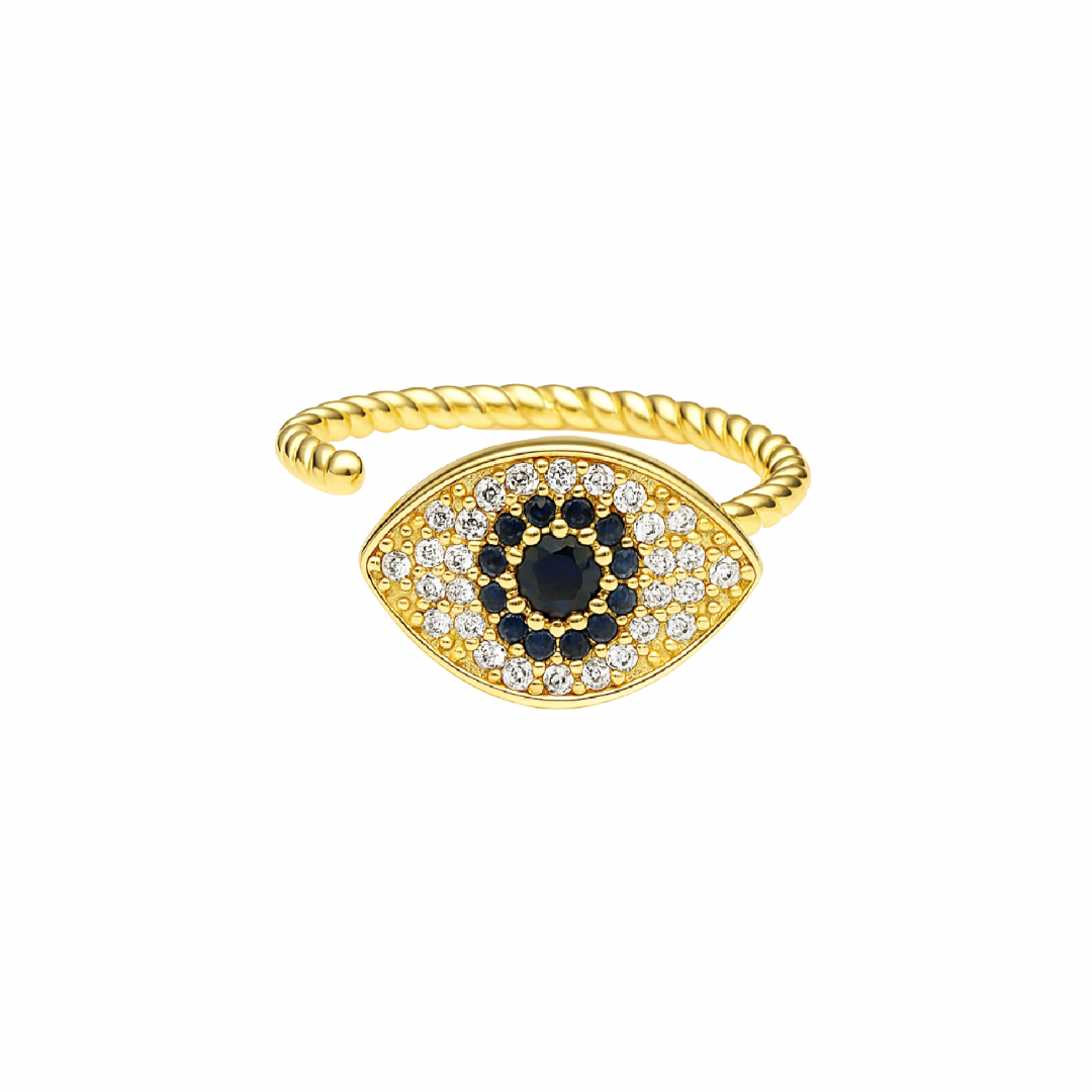 18K gold vermeil evil eye vortex ring handmade by SOIL Jewelry