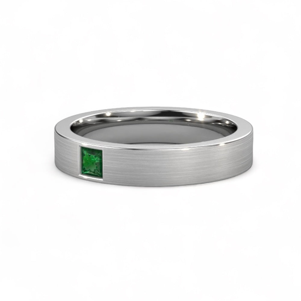 Brushed Men's Wedding Solid Gold Band handcrafted by SOIL Jewelry.