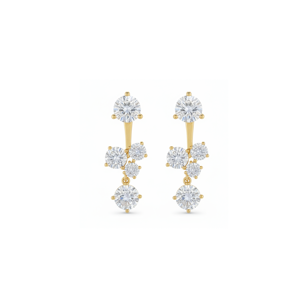Solid gold diamond earrings handcrafted by SOIL Jewelry