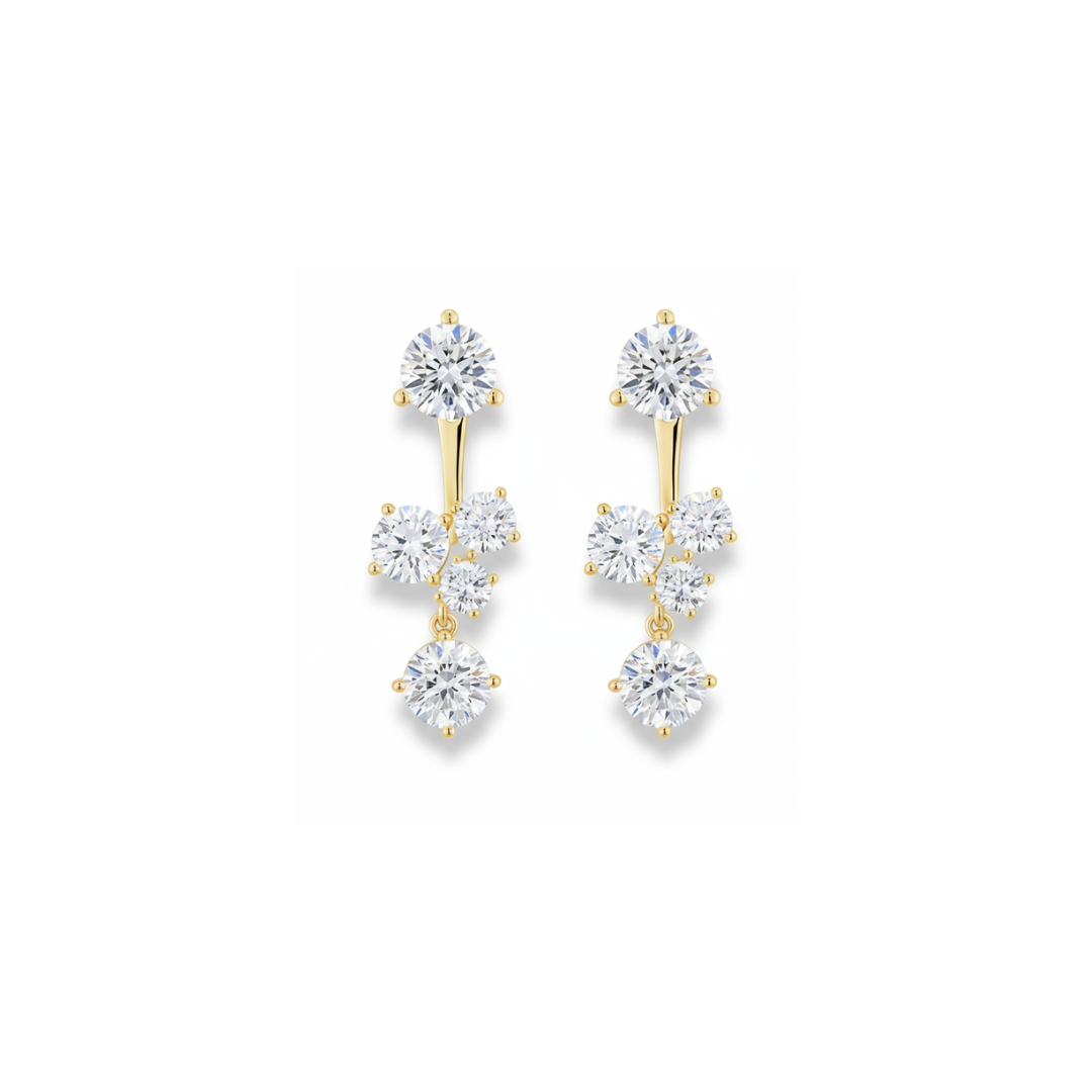 Solid gold diamond earrings handcrafted by SOIL Jewelry